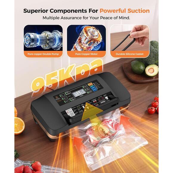 New 95Kpa Powerful Commercial Full Automatic Vacuum Sealer Machine Food Saver - Picture 3 of 8
